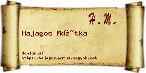 Hajagos Mátka névjegykártya